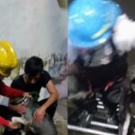 Rescatan a hombre y su perro de canal pluvial en Guadalajara